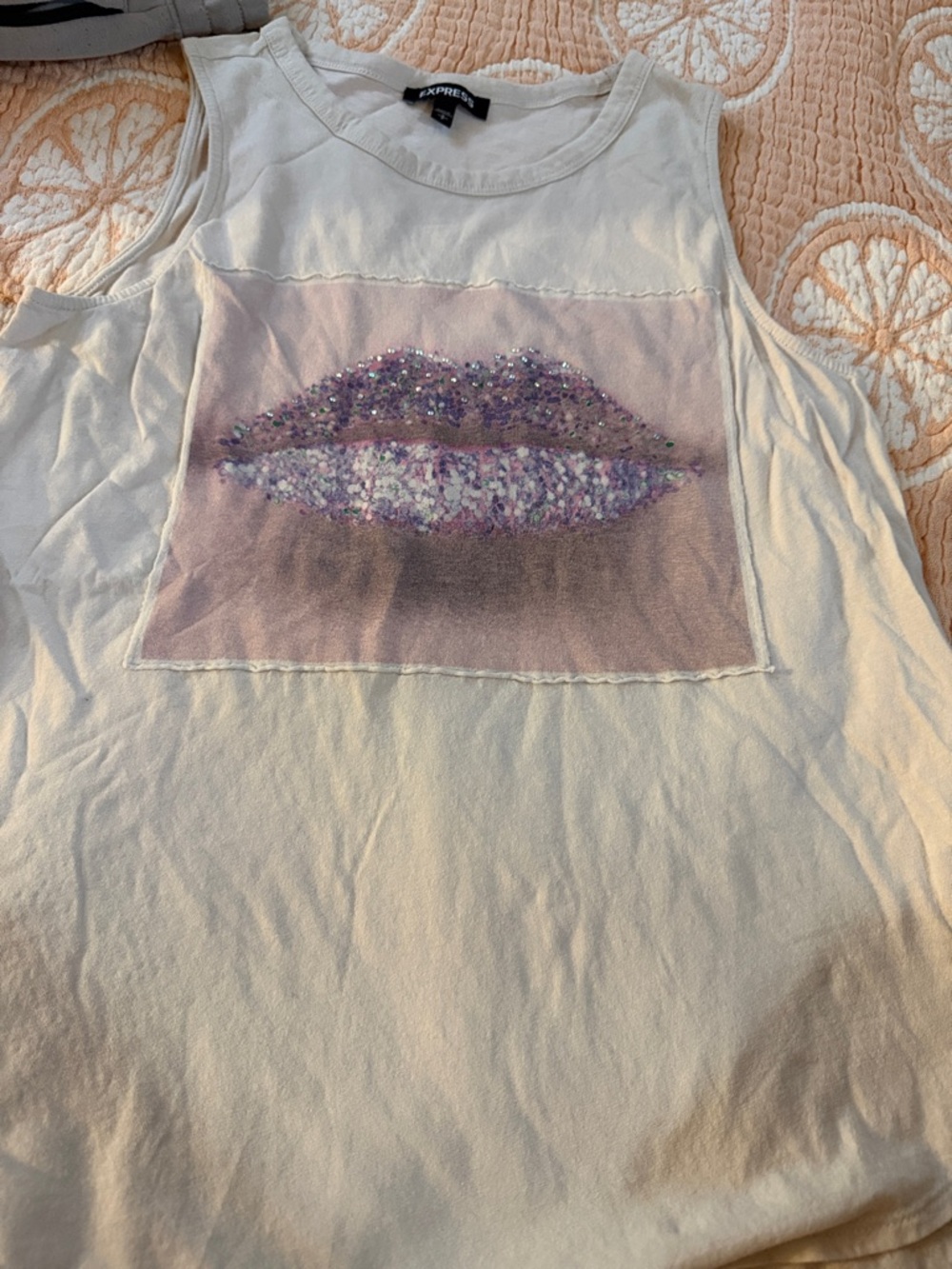 Express Neutral Crewneck Tank with Subtle Stitch Detail